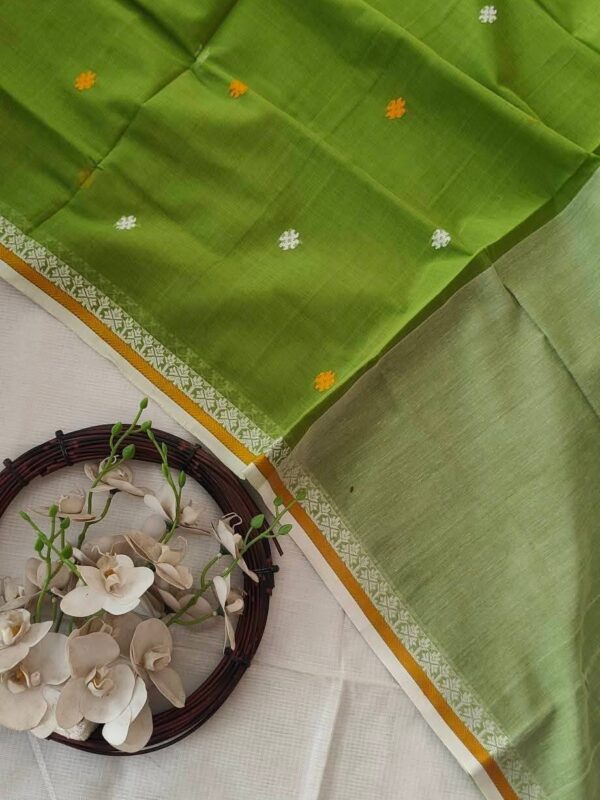 কটন সবুজ শাড়ি